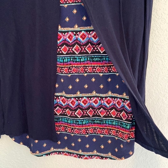PAPERMOON Peek-a-boo Back Dark Blue Long Sleeve Tee - M - Picture 3 of 4